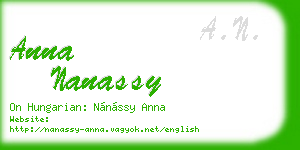 anna nanassy business card